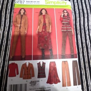 Simplicity 2287 Size BB 20w-28w Combo Suit Pattern ONLY